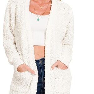 Love Tree Cream Fuzzy Cardigan